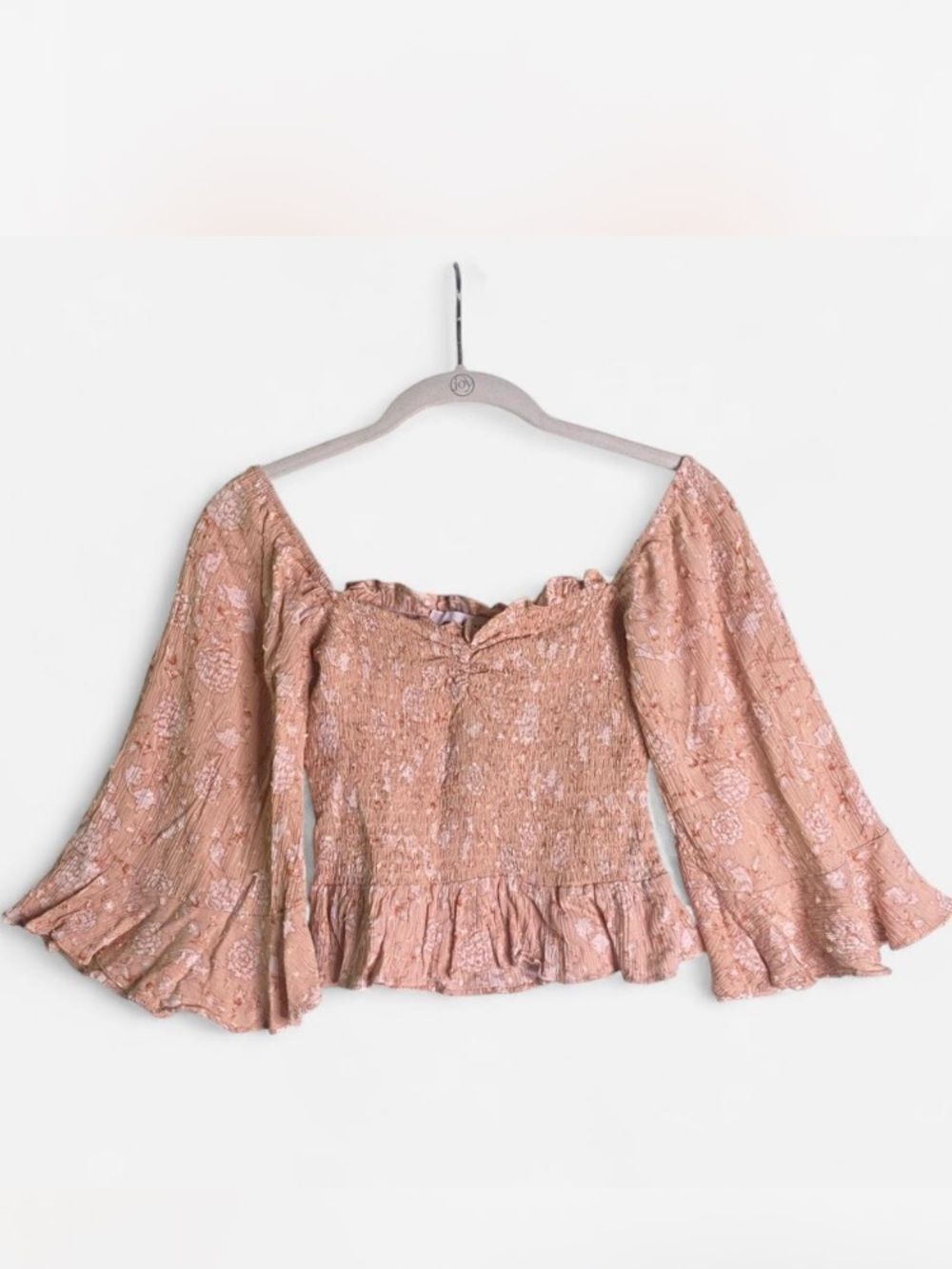 Graffiti Women's Peach Tube top with Bell Sleeve Blouse M